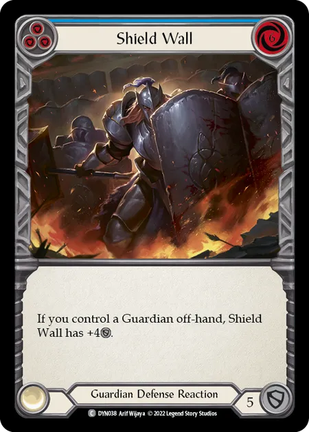 (DYN038) Flesh & Blood TCG Dynasty Single: Shield Wall (Blue) (Regular)  Common