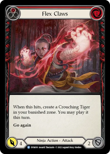 (DYN050) Flesh & Blood TCG Dynasty Single: Flex Claws (Red) (Regular)  Rare