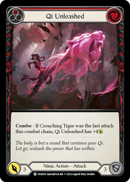 (DYN059) Flesh & Blood TCG Dynasty Single: Qi Unleashed (Red) (Rainbow Foil)  Common