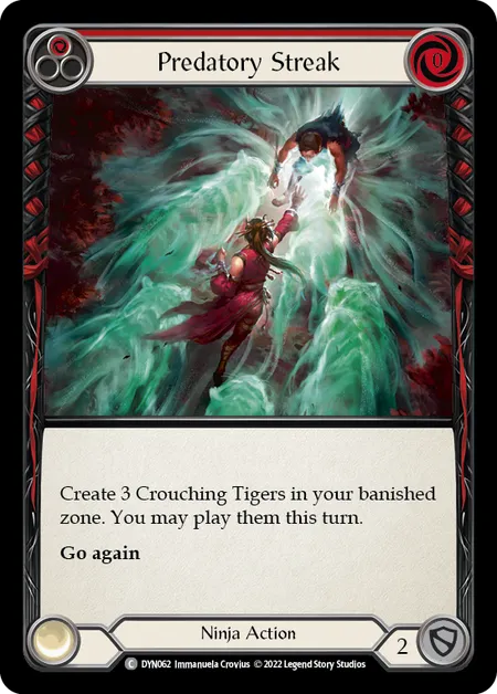 (DYN062) Flesh & Blood TCG Dynasty Single: Predatory Streak (Red) (Rainbow Foil)  Common