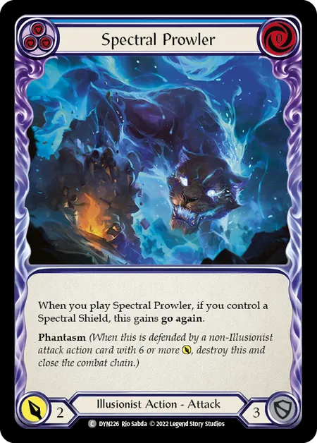 (DYN226) Flesh & Blood TCG Dynasty Single: Spectral Prowler (Blue) (Rainbow Foil)  Common