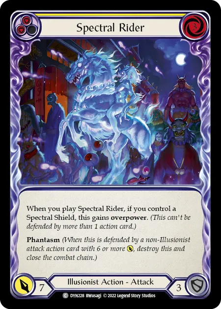 (DYN228) Flesh & Blood TCG Dynasty Single: Spectral Rider (Yellow) (Rainbow Foil)  Common