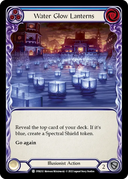 (DYN232) Flesh & Blood TCG Dynasty Single: Water Glow Lanterns (Blue) (Regular)  Common