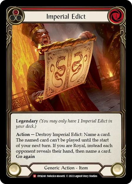 (DYN240) Flesh & Blood TCG Dynasty Single: Imperial Edict (Cold Foil)  Majestic