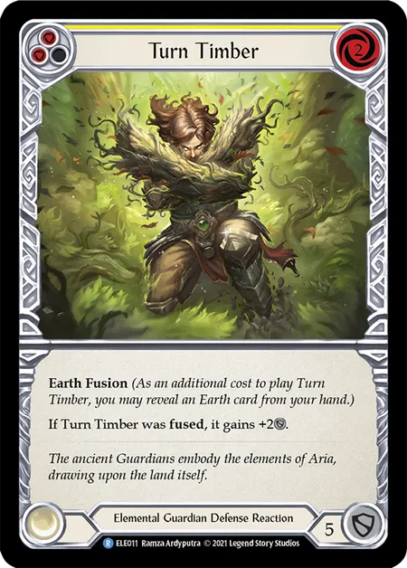 (ELE011) Flesh & Blood TCG Tales of Aria - First Single: Turn Timber (Yellow) (Rainbow Foil)  Rare