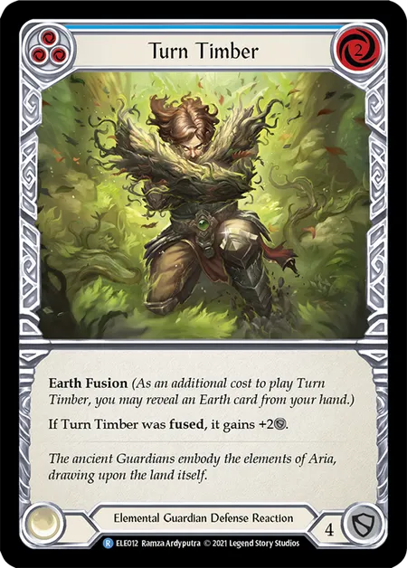 (ELE012) Flesh & Blood TCG Tales of Aria - First Single: Turn Timber (Blue) (Rainbow Foil)  Rare