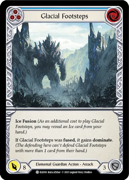 (ELE018) Flesh & Blood TCG Tales of Aria - First Single: Glacial Footsteps (Blue) (Rainbow Foil)  Common