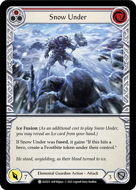 (ELE022) Flesh & Blood TCG Tales of Aria - First Single: Snow Under (Red) (Rainbow Foil)  Common