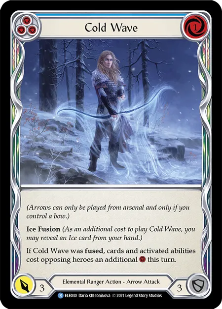 (ELE040) Flesh & Blood TCG Tales of Aria - First Single: Cold Wave (Blue) (Rainbow Foil)  Rare