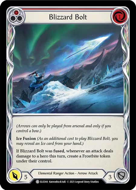 (ELE044) Flesh & Blood TCG Tales of Aria - First Single: Blizzard Bolt (Red) (Rainbow Foil)  Common