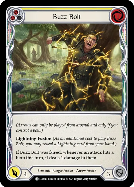 (ELE048) Flesh & Blood TCG Tales of Aria - First Single: Buzz Bolt (Yellow) (Rainbow Foil)  Common