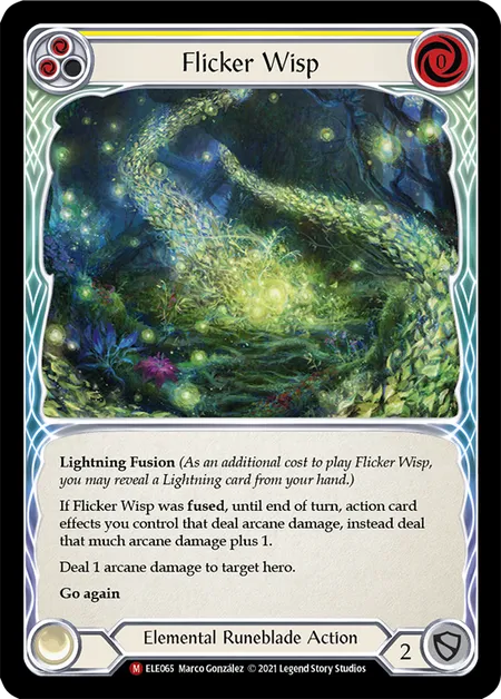 (ELE065) Flesh & Blood TCG Tales of Aria - First Single: Flicker Wisp (Rainbow Foil)  Majestic