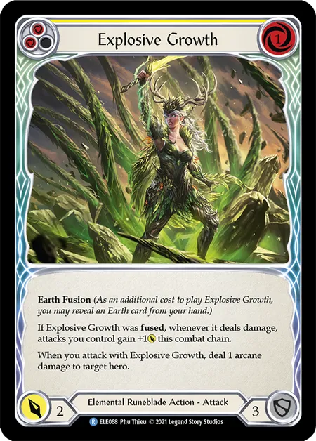 (ELE068) Flesh & Blood TCG Tales of Aria - First Single: Explosive Growth (Yellow) (Rainbow Foil)  Rare