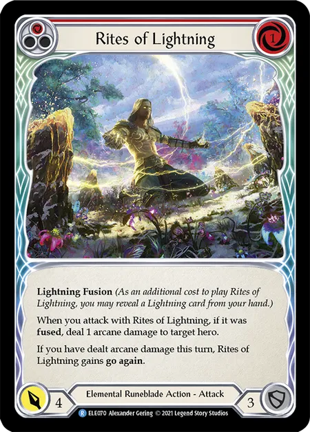 (ELE070) Flesh & Blood TCG Tales of Aria - First Single: Rites of Lightning (Red) (Rainbow Foil)  Rare