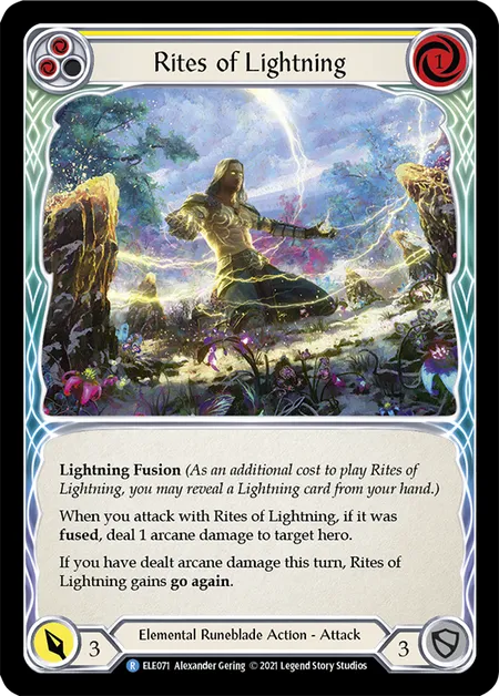 (ELE071) Flesh & Blood TCG Tales of Aria - First Single: Rites of Lightning (Yellow) (Rainbow Foil)  Rare