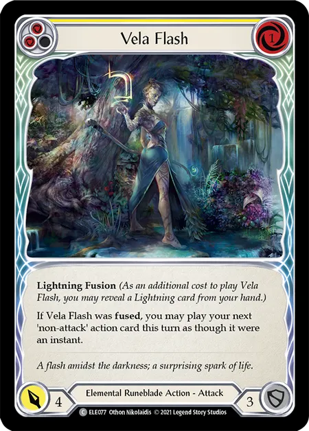 (ELE077) Flesh & Blood TCG Tales of Aria - First Single: Vela Flash (Yellow) (Regular)  Common