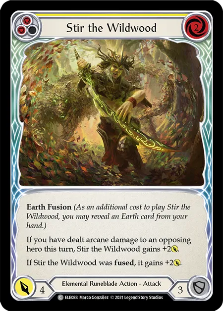 (ELE083) Flesh & Blood TCG Tales of Aria - First Single: Stir the Wildwood (Yellow) (Rainbow Foil)  Common