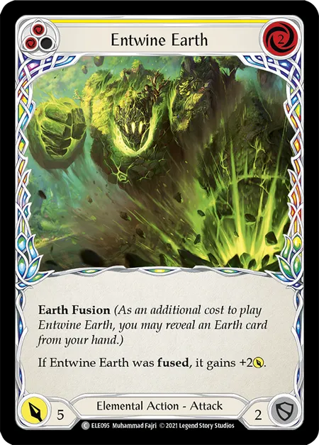 (ELE095) Flesh & Blood TCG Tales of Aria - First Single: Entwine Earth (Yellow) (Rainbow Foil)  Common