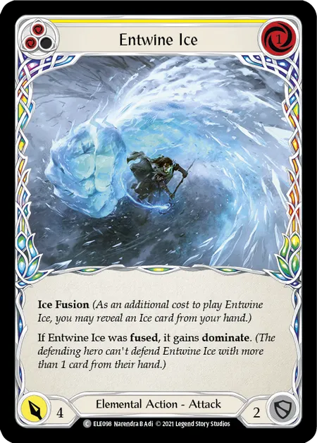 (ELE098) Flesh & Blood TCG Tales of Aria - First Single: Entwine Ice (Yellow) (Rainbow Foil)  Common