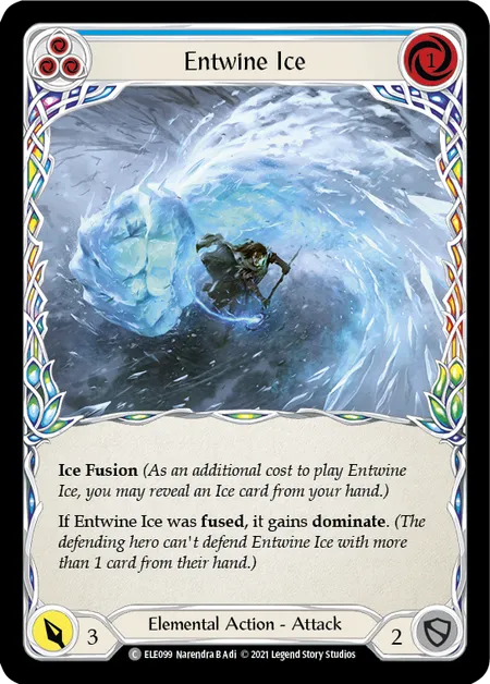 (ELE099) Flesh & Blood TCG Tales of Aria - First Single: Entwine Ice (Blue) (Rainbow Foil)  Common