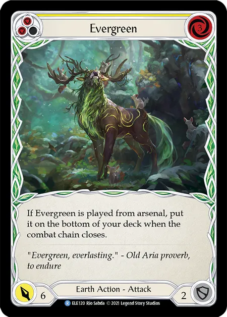 (ELE120) Flesh & Blood TCG Tales of Aria - First Single: Evergreen (Yellow) (Rainbow Foil)  Rare