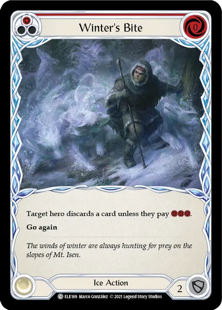 (ELE169) Flesh & Blood TCG Tales of Aria - First Single: Winter's Bite (Red) (Rainbow Foil)  Common