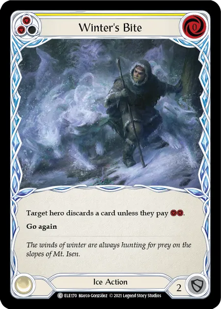 (ELE170) Flesh & Blood TCG Tales of Aria - First Single: Winter's Bite (Yellow) (Rainbow Foil)  Common