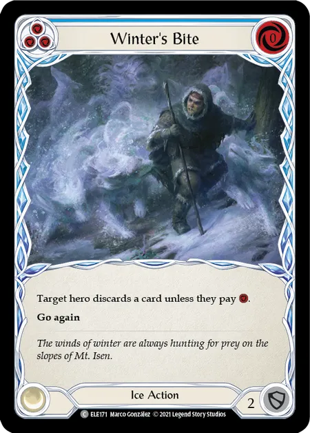 (ELE171) Flesh & Blood TCG Tales of Aria - First Single: Winter's Bite (Blue) (Rainbow Foil)  Common