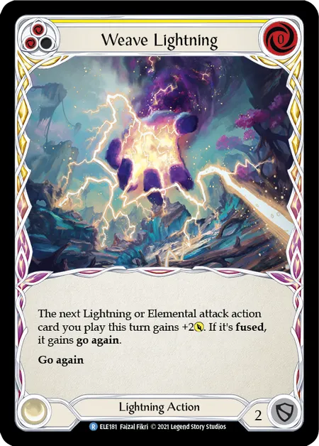 (ELE181) Flesh & Blood TCG Tales of Aria - First Single: Weave Lightning (Yellow) (Rainbow Foil)  Rare