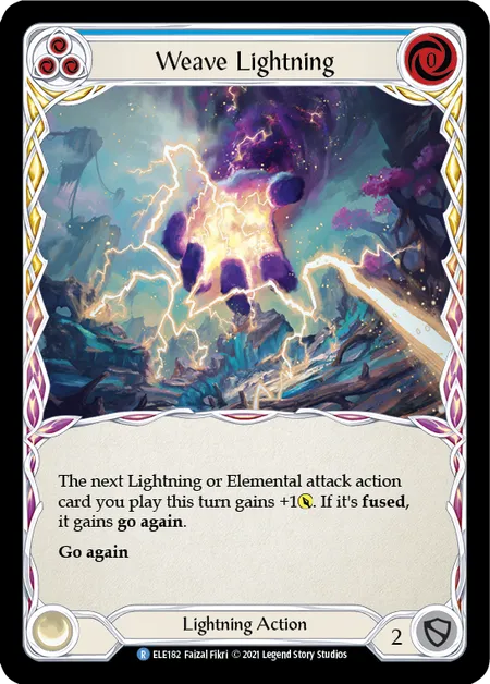 (ELE182) Flesh & Blood TCG Tales of Aria - First Single: Weave Lightning (Blue) (Regular)  Rare