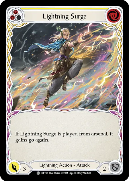 (ELE190) Flesh & Blood TCG Tales of Aria - First Single: Lightning Surge (Yellow) (Regular)  Common