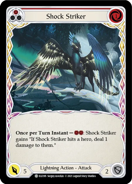 (ELE195) Flesh & Blood TCG Tales of Aria - First Single: Shock Striker (Red) (Rainbow Foil)  Common