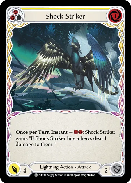 (ELE196) Flesh & Blood TCG Tales of Aria - First Single: Shock Striker (Yellow) (Rainbow Foil)  Common