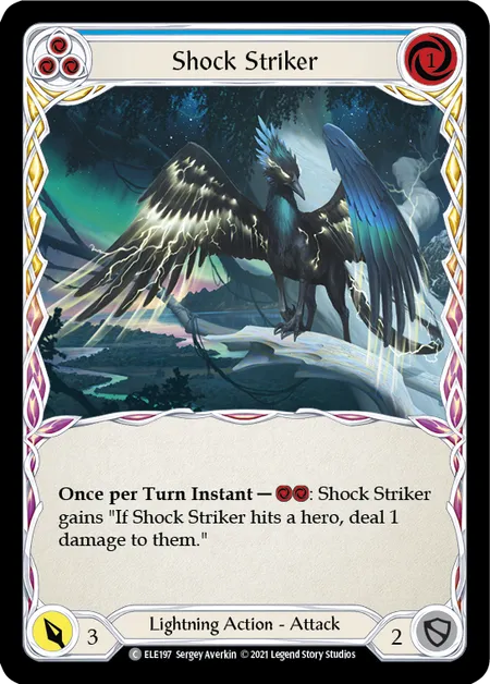 (ELE197) Flesh & Blood TCG Tales of Aria - First Single: Shock Striker (Blue) (Rainbow Foil)  Common