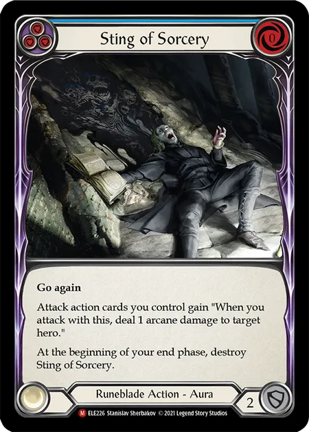 (ELE226) Flesh & Blood TCG Tales of Aria - First Single: Sting of Sorcery (Rainbow Foil)  Majestic