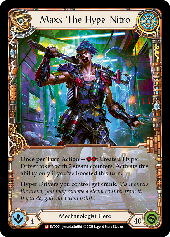 (EVO004) Flesh & Blood TCG Bright Lights Single: Maxx 'The Hype' Nitro (Regular)  Majestic