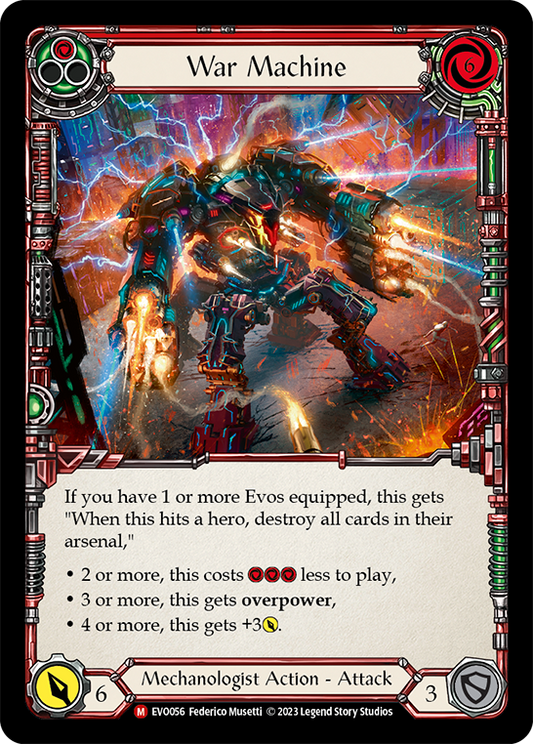 (EVO056) Flesh & Blood TCG Bright Lights Single: War Machine (Rainbow Foil)  Majestic