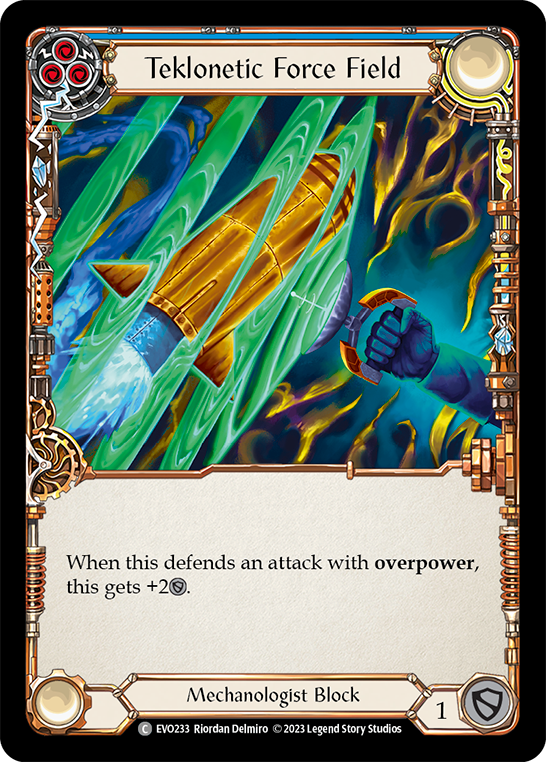 (EVO233) Flesh & Blood TCG Bright Lights Single: Teklonetic Force Field (Blue) (Regular)  Common