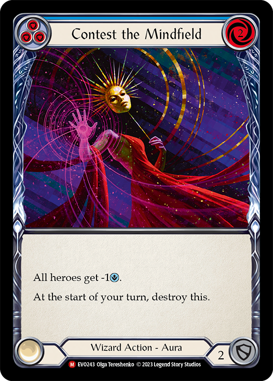 (EVO243) Flesh & Blood TCG Bright Lights Single: Contest the Mindfield (Rainbow Foil)  Majestic