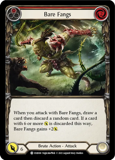 (EVR008) Flesh & Blood TCG Everfest - First Single: Bare Fangs (Red) (Regular)  Common