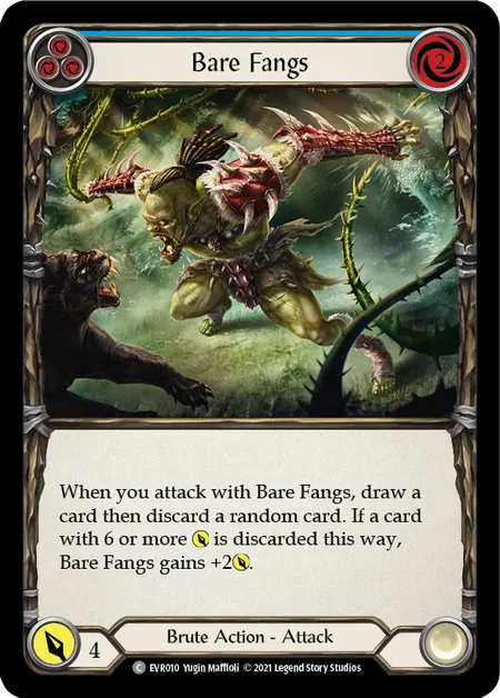 (EVR010) Flesh & Blood TCG Everfest - First Single: Bare Fangs (Blue) (Regular)  Common