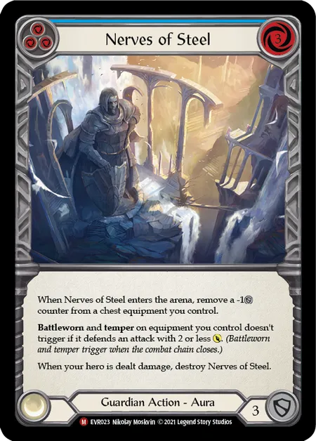 (EVR023) Flesh & Blood TCG Everfest - First Single: Nerves of Steel (Rainbow Foil)  Majestic