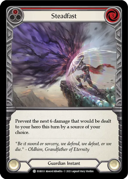 (EVR033) Flesh & Blood TCG Everfest - First Single: Steadfast (Red) (Rainbow Foil)  Common