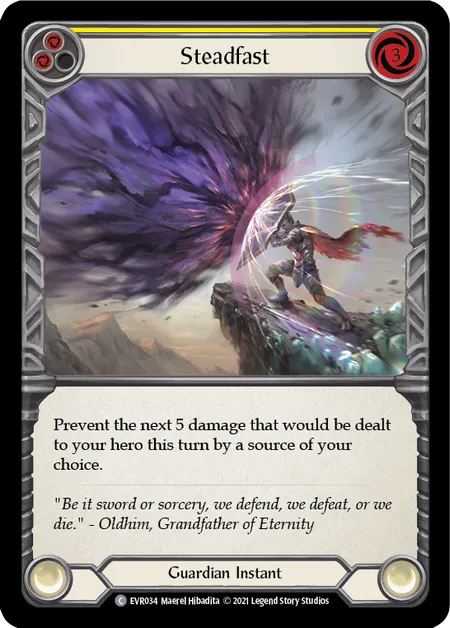 (EVR034) Flesh & Blood TCG Everfest - First Single: Steadfast (Yellow) (Rainbow Foil)  Common