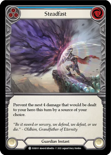 (EVR035) Flesh & Blood TCG Everfest - First Single: Steadfast (Blue) (Rainbow Foil)  Common