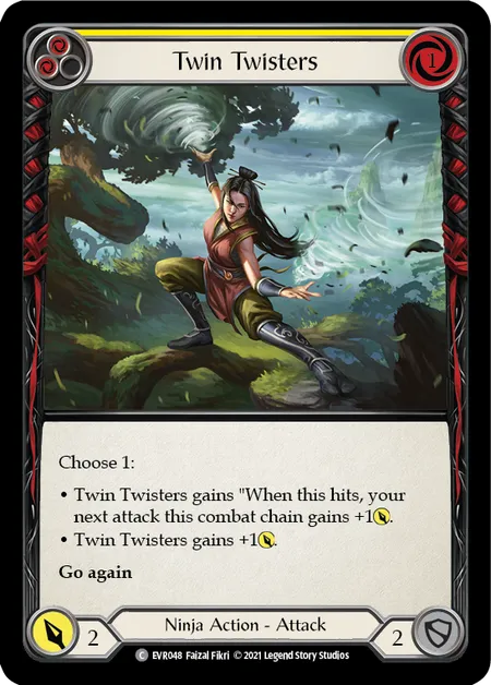 (EVR048) Flesh & Blood TCG Everfest - First Single: Twin Twisters (Yellow) (Rainbow Foil)  Common