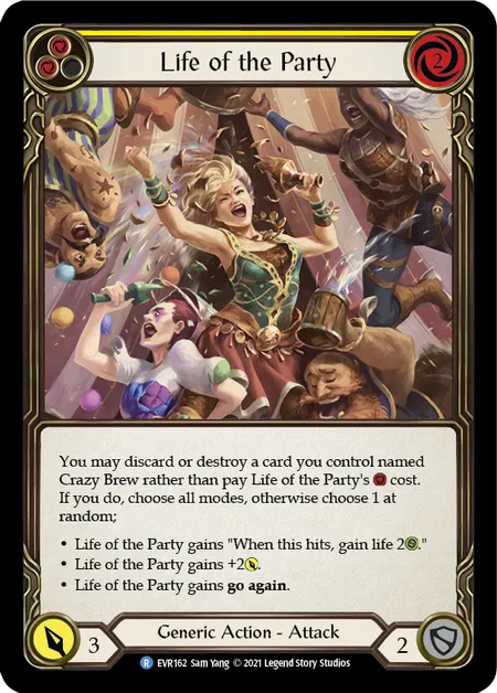 (EVR162) Flesh & Blood TCG Everfest - First Single: Life of the Party (Yellow) (Regular)  Rare