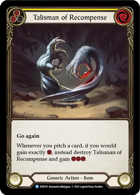 (EVR191) Flesh & Blood TCG Everfest - First Single: Talisman of Recompense (Cold Foil)  Rare