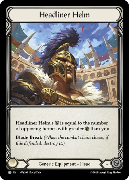 (HVY202) Flesh & Blood TCG Heavy Hitters Single: Headliner Helm (Cold Foil)  Common