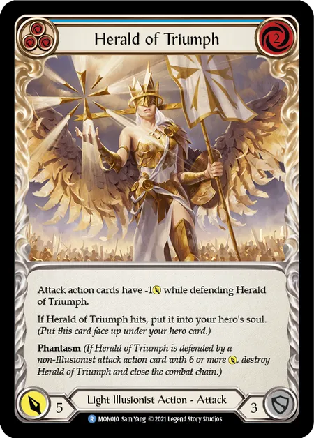 (MON010) Flesh & Blood TCG Monarch - First Single: Herald of Triumph (Blue) (Rainbow Foil)  Rare